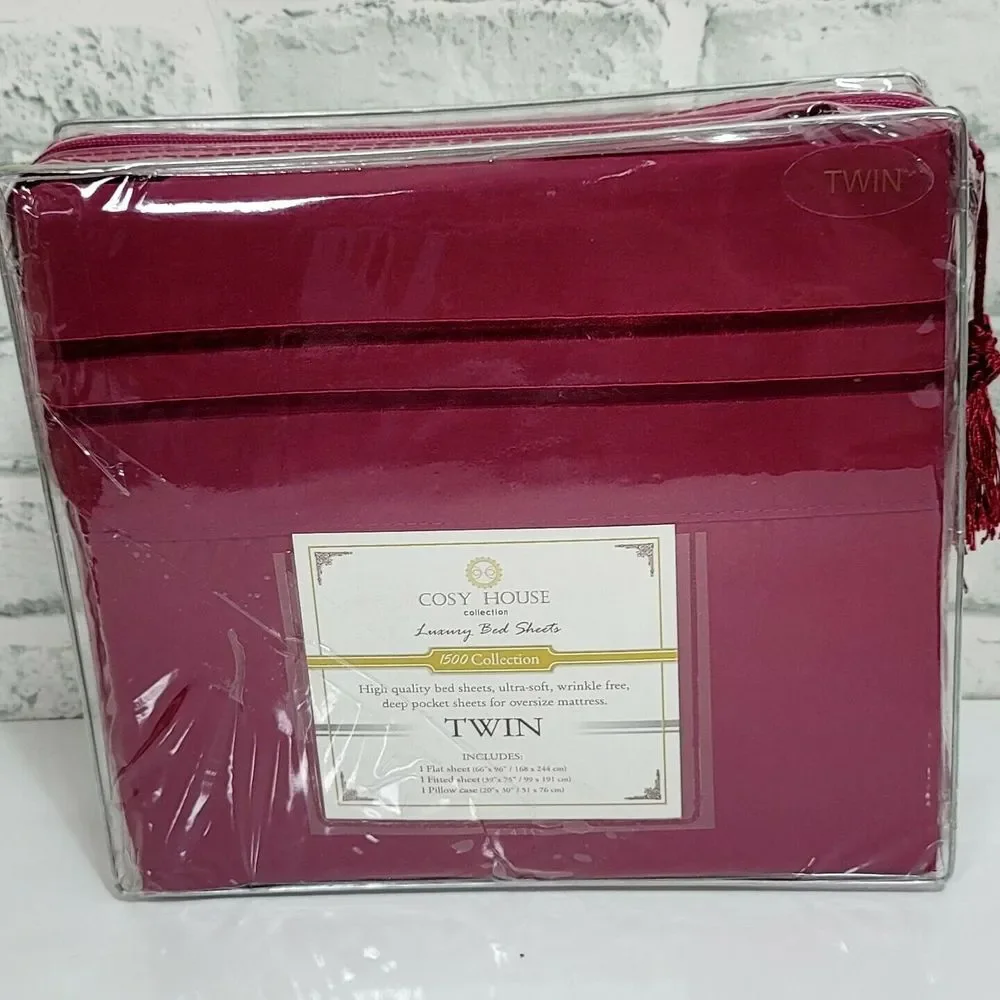 Cosy House 1500 Series‎ TWIN Fuchsia Sheet Set Hypoallergenic Anti-Microbial